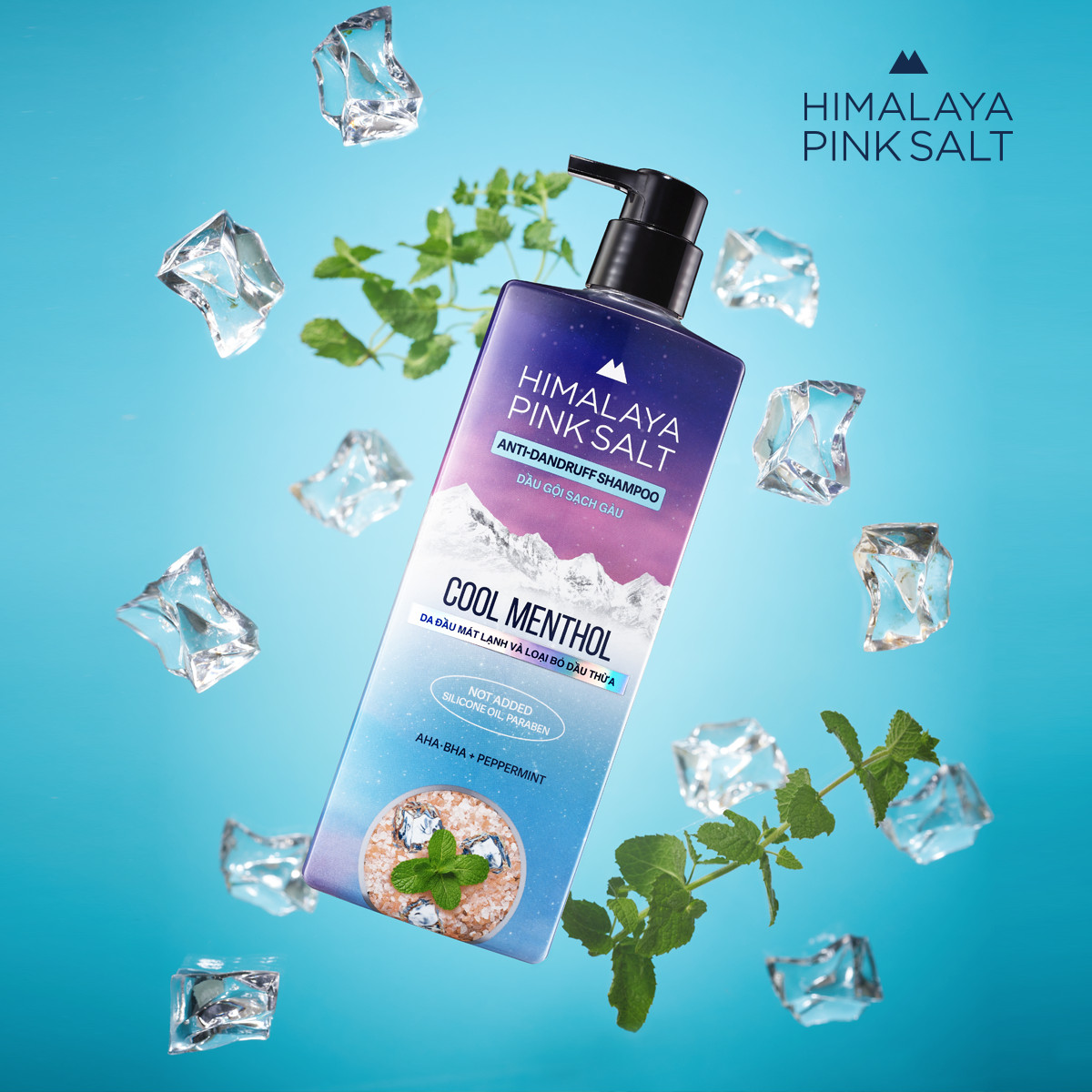 Dầu gội sạch gàu muối hồng Himalaya mát lạnh bạc hà Cool Menthol 650ml