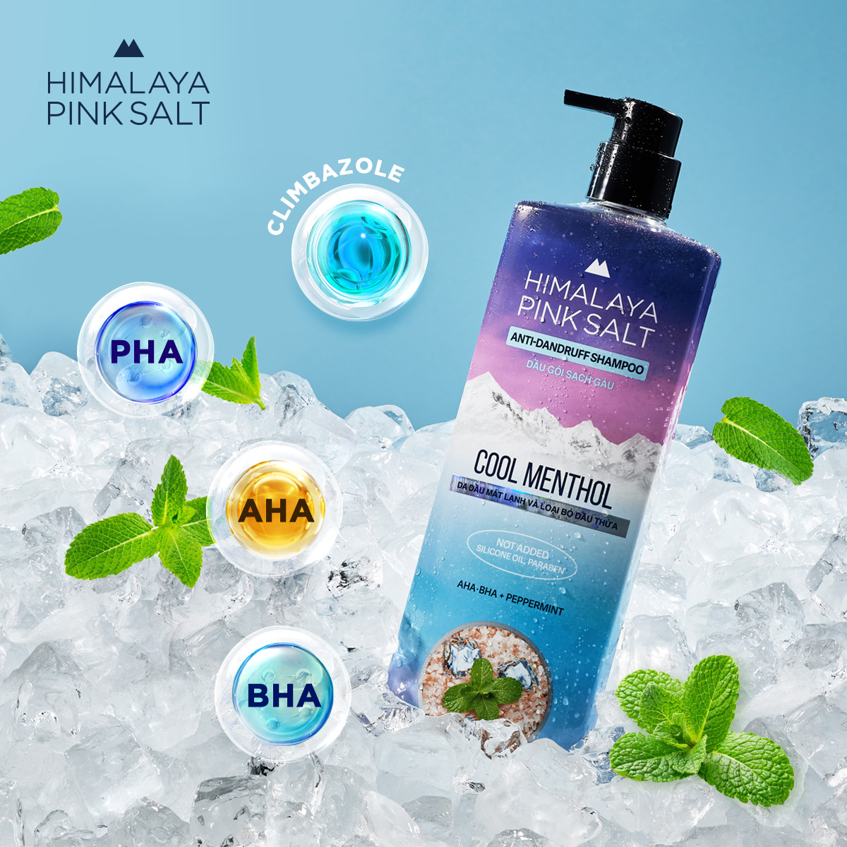 Dầu gội sạch gàu muối hồng Himalaya mát lạnh bạc hà Cool Menthol 650ml