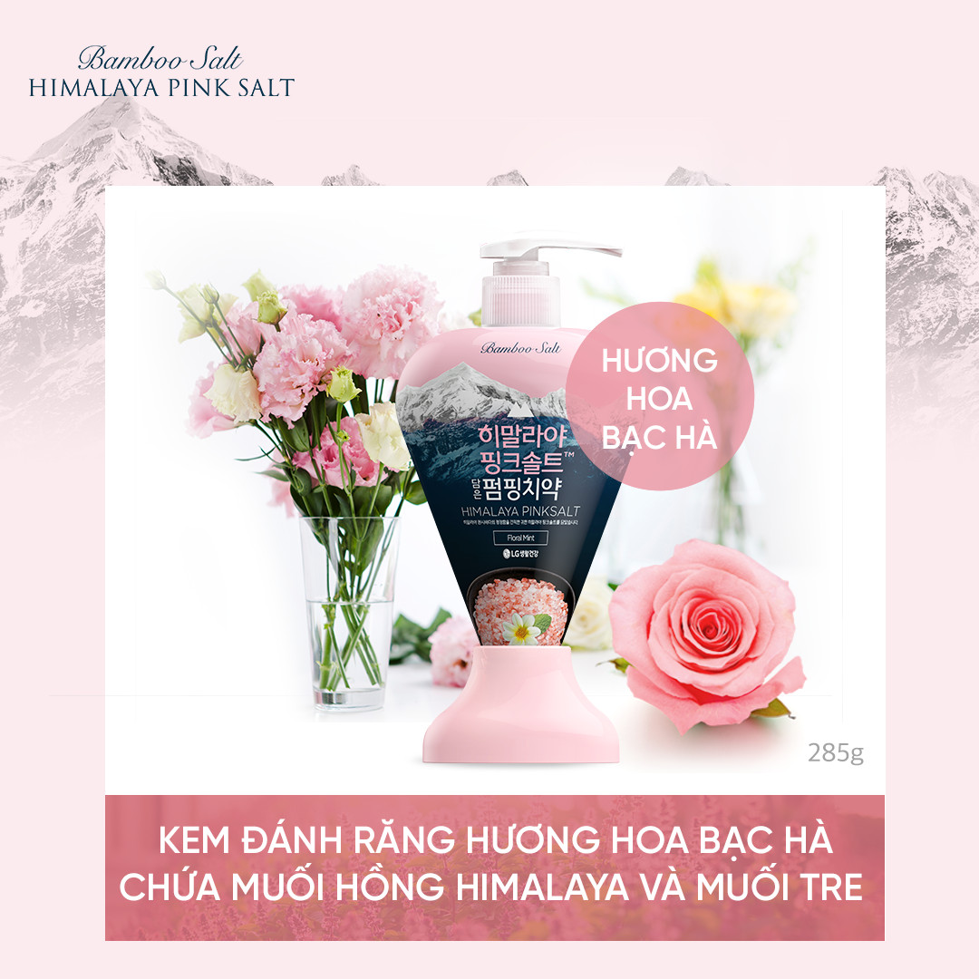 Kem đánh răng Bamboo Salt Himalaya Pink Salt Floral Mint 285g